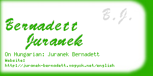 bernadett juranek business card